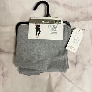 Time and Tru Gray Ankle Length Maternity Leggings XL